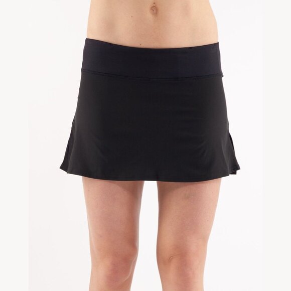 Lululemon Run Black Pace Setter Mini Skirt Size 10 - 2903 - Picture 2 of 14